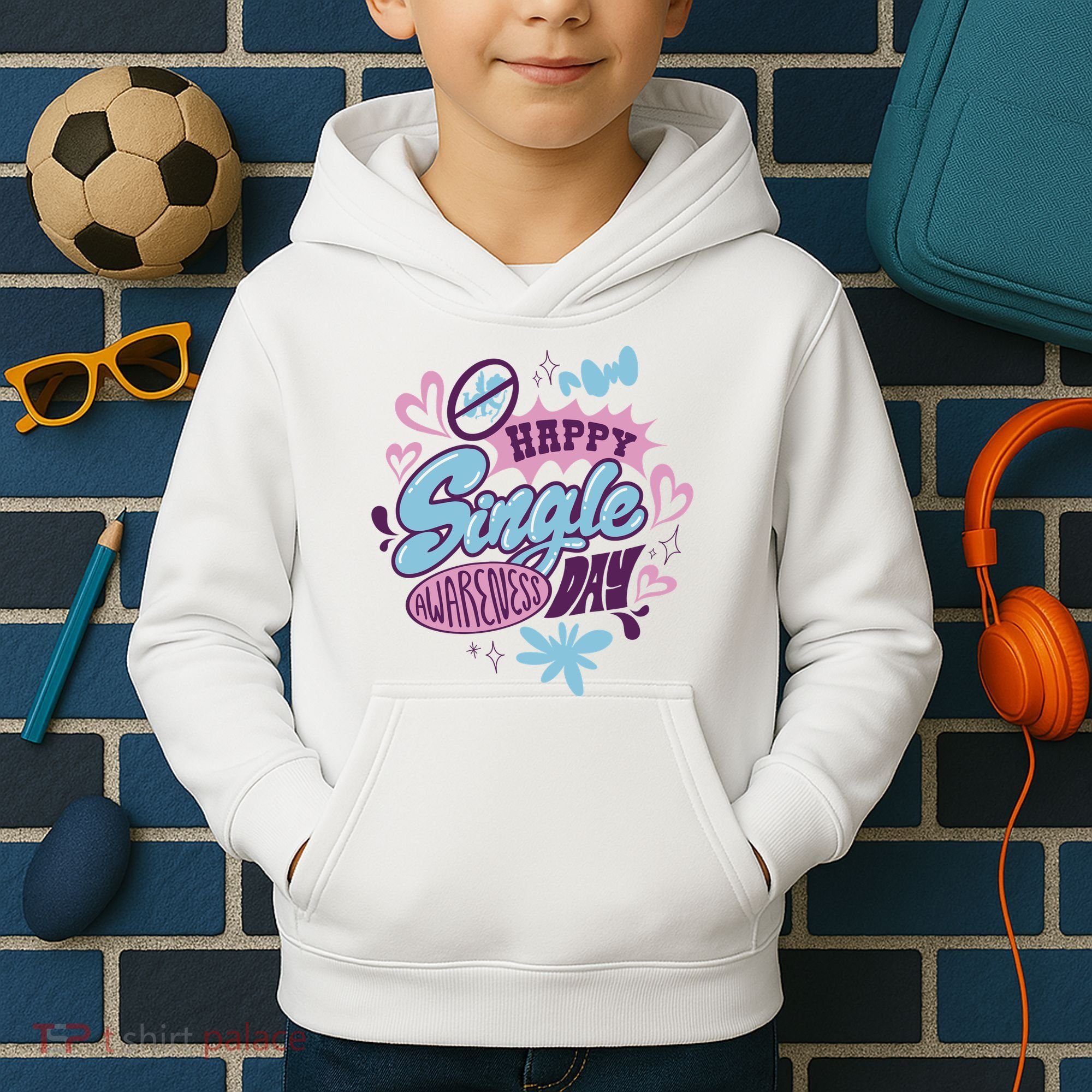 Happy Single Awareness Day Kids Hoodie