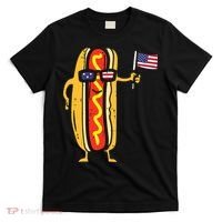 Hotdog Sunglasses American Flag USA Funny 4th Of July Fourth T-Shirt thumb 0
