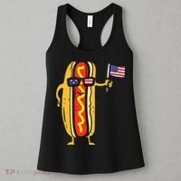 Hotdog Sunglasses American Flag USA Funny 4th Of July Fourth Women's Tank Top thumb 3