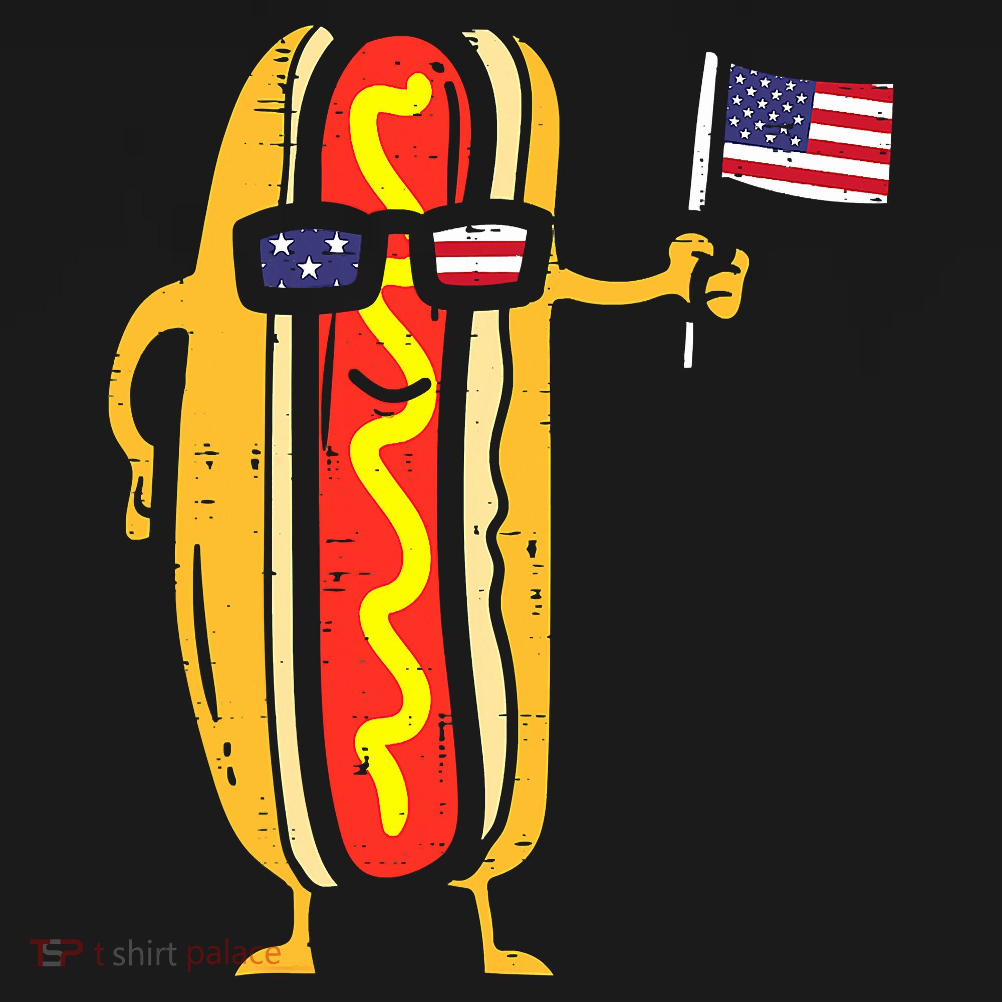 Hotdog Sunglasses American Flag USA Funny 4th Of July Fourth Women's Tank Top