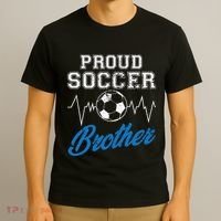 Heartbeat Soccer ball Proud Soccer Brother Soccer lovers T-Shirt thumb 3
