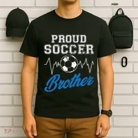 Heartbeat Soccer ball Proud Soccer Brother Soccer lovers T-Shirt thumb 6