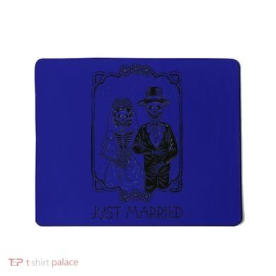 Halloween Skeletons Bride And Groom Just Married Funny Mousepad