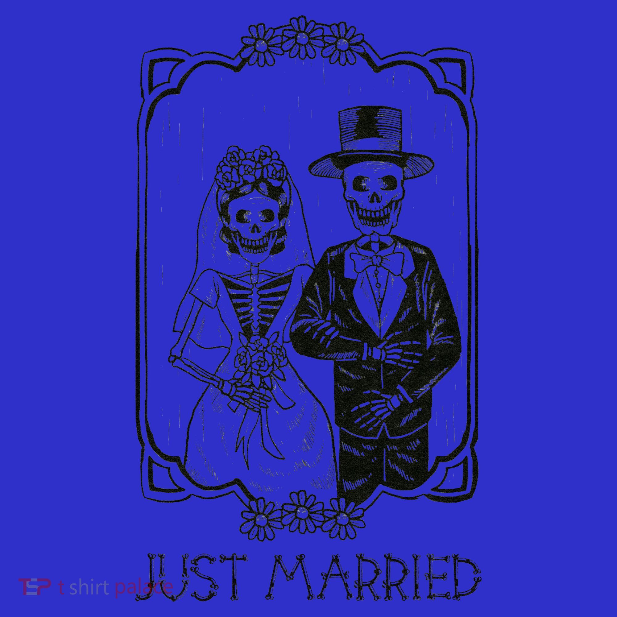 Halloween Skeletons Bride And Groom Just Married Funny Women's Tank Top