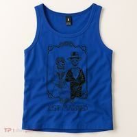 Halloween Skeletons Bride And Groom Just Married Funny Tank Top thumb 2