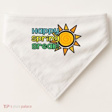 Happy Spring Break Sun USA-Made Doggie Bandana
