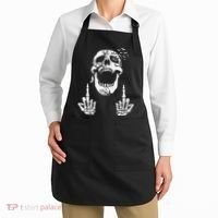 Halloween Skeleton Bones Middle Finger Skull Apron thumb 2