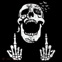 Halloween Skeleton Bones Middle Finger Skull Apron thumb 3