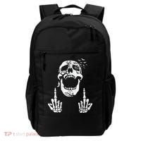 Halloween Skeleton Bones Middle Finger Skull Backpack thumb 0
