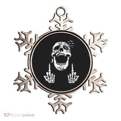 Halloween Skeleton Bones Middle Finger Skull Ornament