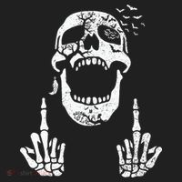 Halloween Skeleton Bones Middle Finger Skull Golf Towel thumb 3