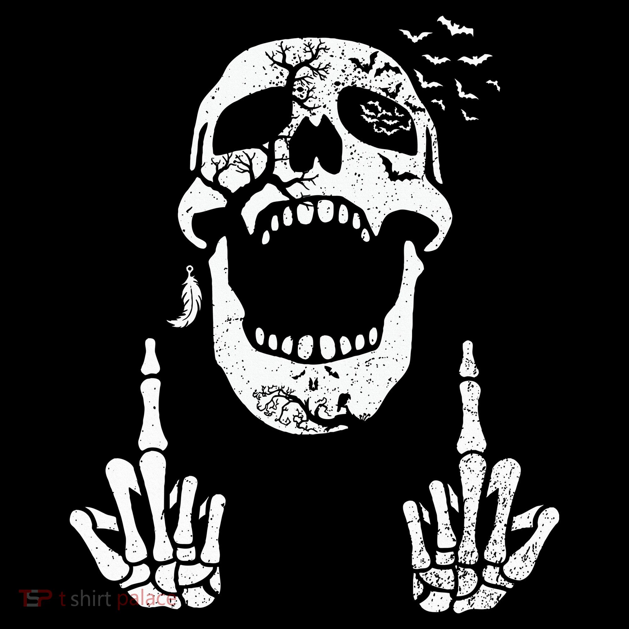 Halloween Skeleton Bones Middle Finger Skull Kids Sweatshirt