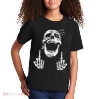 Halloween Skeleton Bones Middle Finger Skull Kids T-Shirt thumb 2