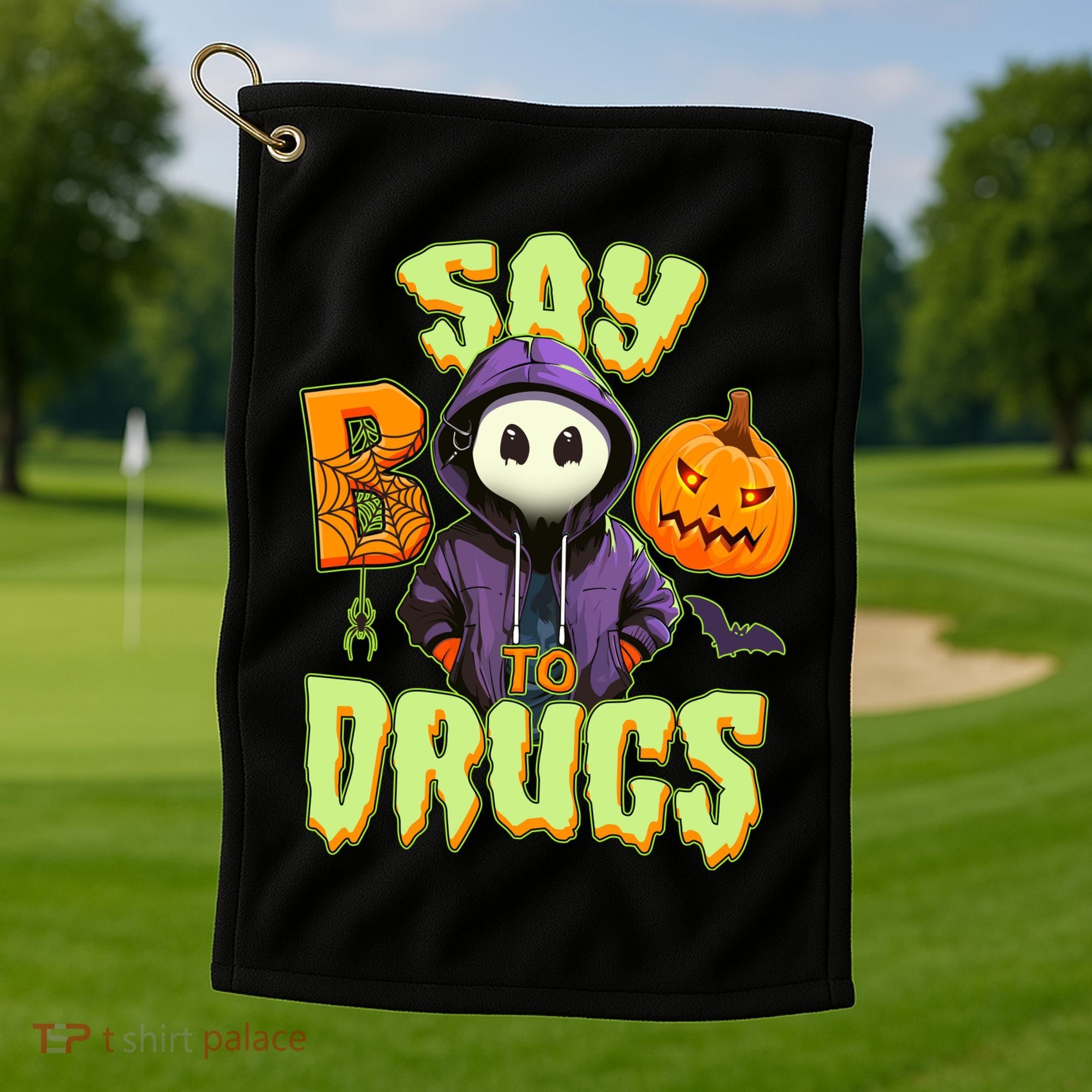 Halloween Say Boo To Drugs Golf Towel