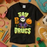 Halloween Say Boo To Drugs Kids T-Shirt thumb 3