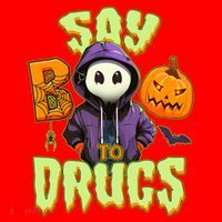 Halloween Say Boo To Drugs Santa Hat thumb 1