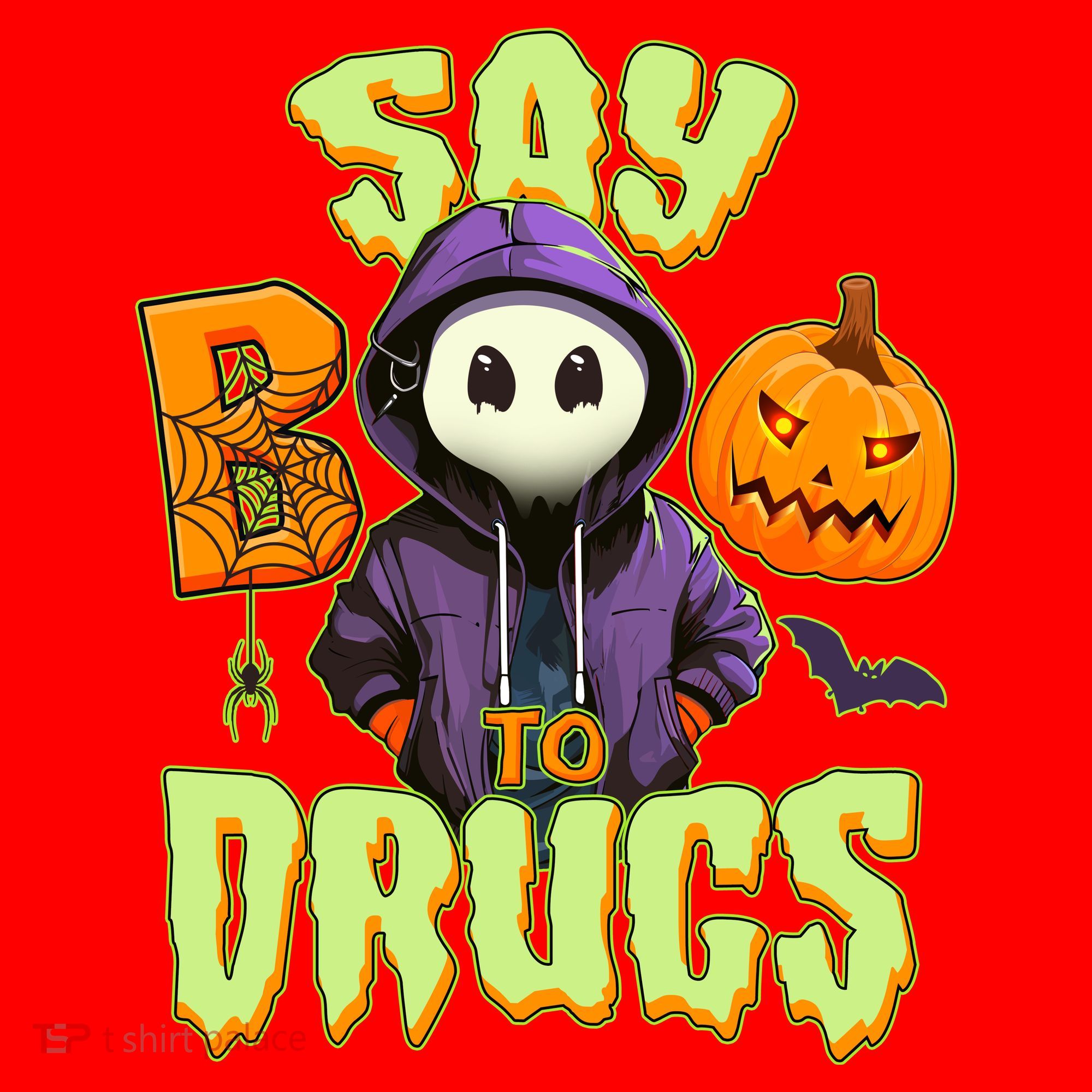 Halloween Say Boo To Drugs Santa Hat