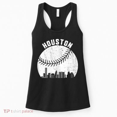 Houston Skyline Baseball Fan Vintage Texas Baseball Houston Women's Tank Top
