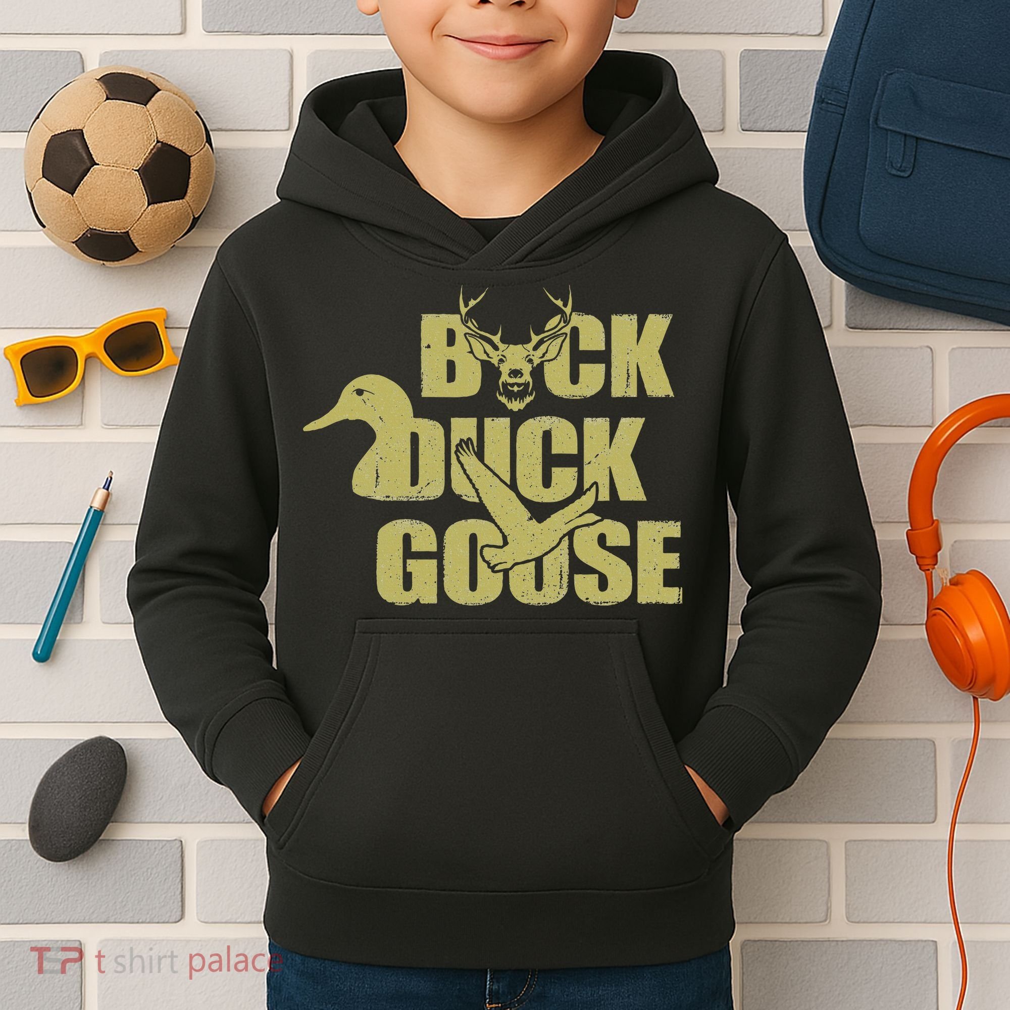 Hunting Season Buck Duck Goose Big Game Duck Kids Hoodie