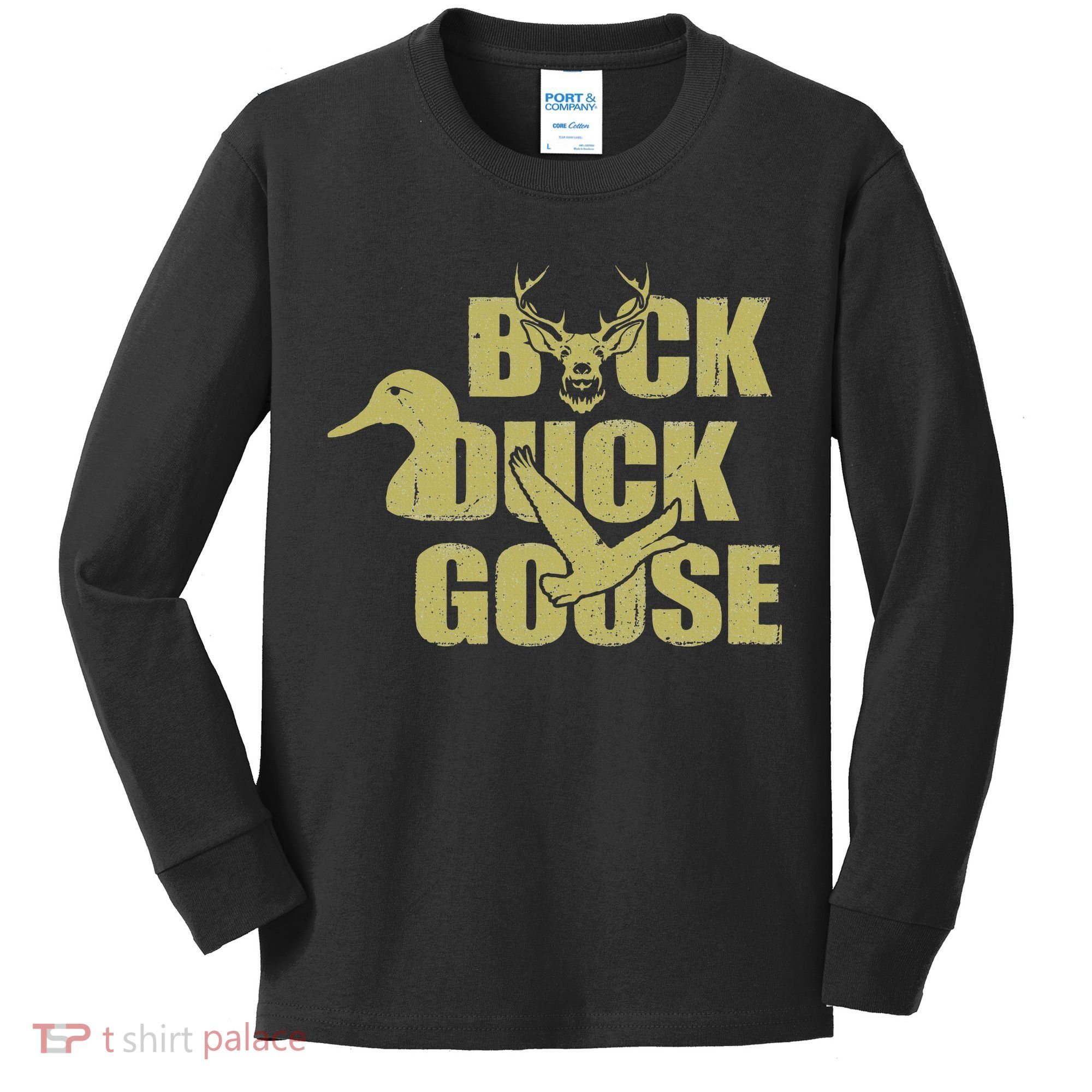 Hunting Season Buck Duck Goose Big Game Duck Kids Long Sleeve Shirt