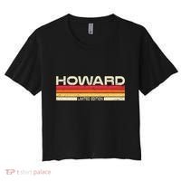 Howard Surname Birthday Family Reunion 80s 90s Sunset Women's Crop Top Tee thumb 0