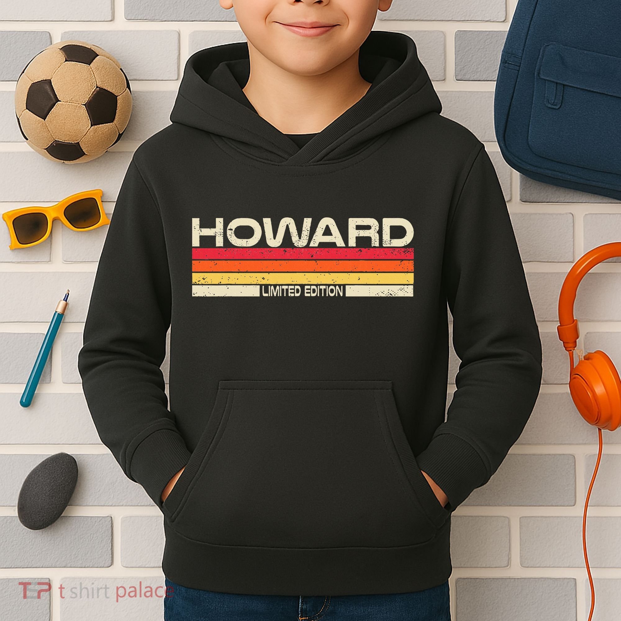 Howard Surname Birthday Family Reunion 80s 90s Sunset Kids Hoodie