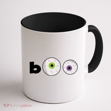 Halloween Scary Boo Eyes Coffee Mug back