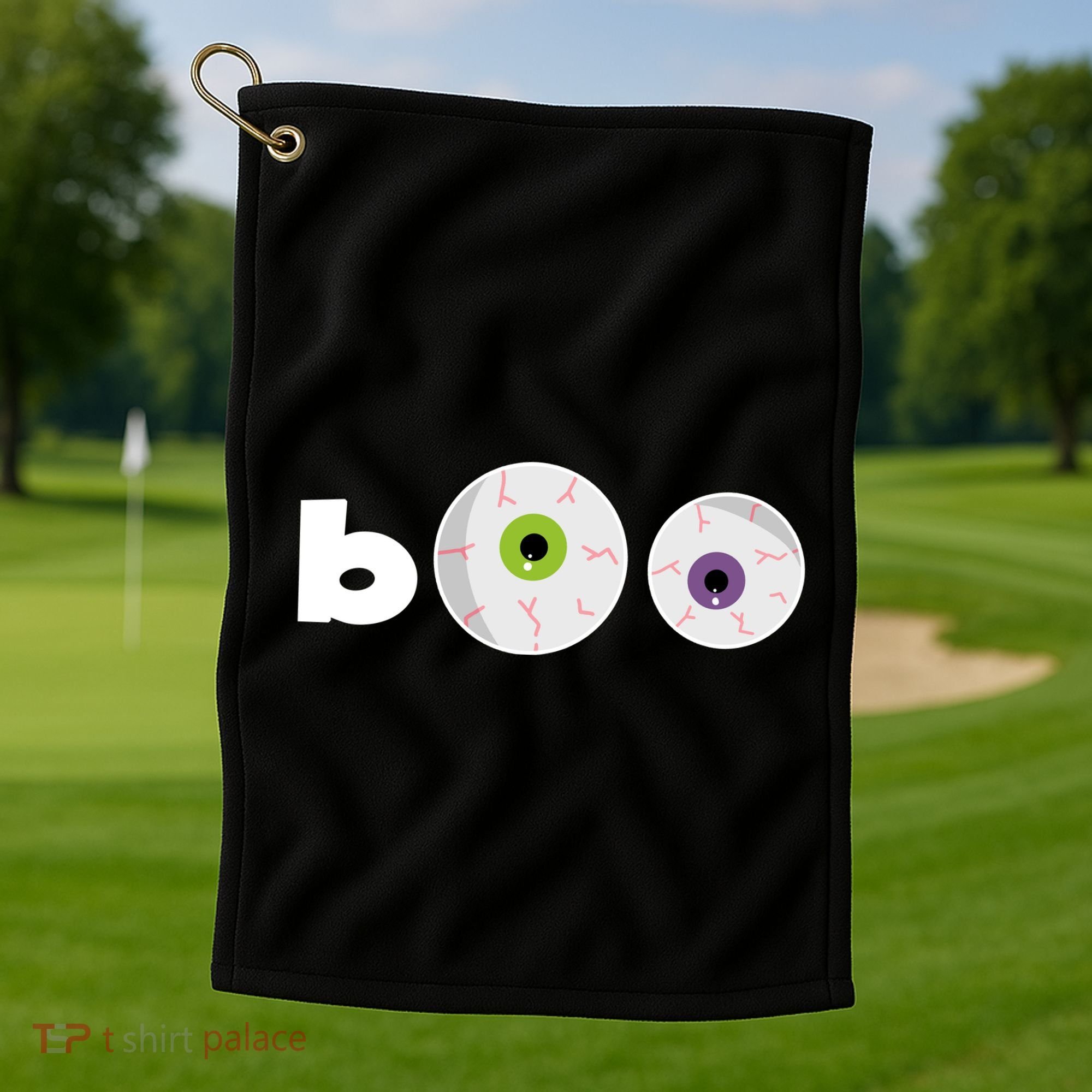 Halloween Scary Boo Eyes Golf Towel