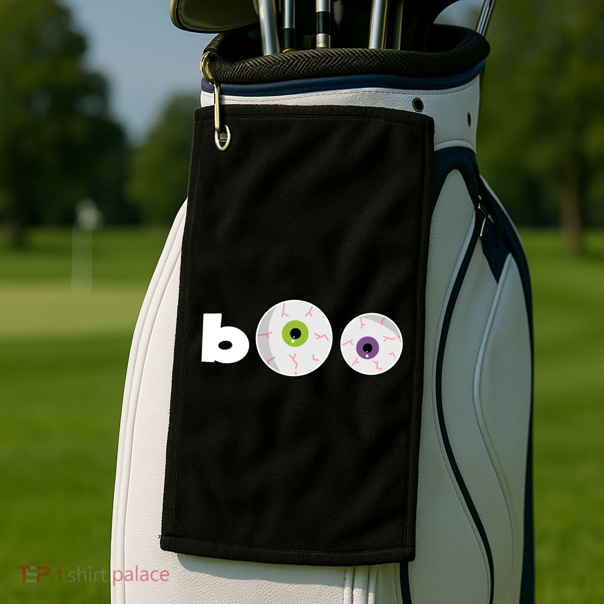 Halloween Scary Boo Eyes Golf Towel
