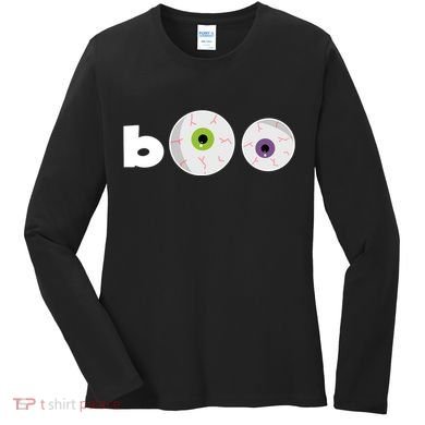 Halloween Scary Boo Eyes Women's Long Sleeve Shirt