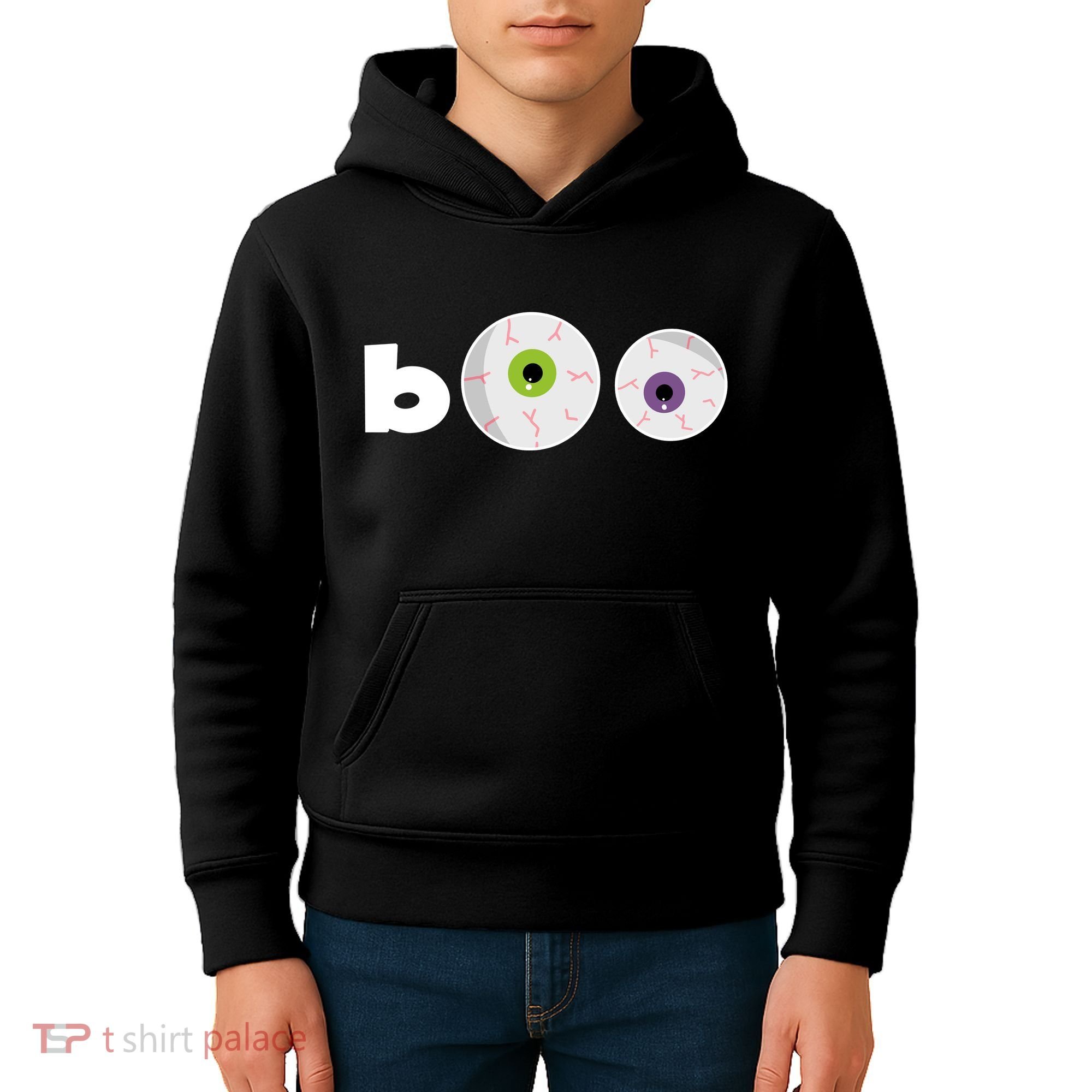 Halloween Scary Boo Eyes Kids Hoodie