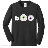 Halloween Scary Boo Eyes Kids Long Sleeve Shirt thumb 0