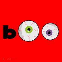 Halloween Scary Boo Eyes Santa Hat thumb 1