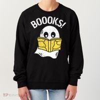 Halloween Saying Boooks Bookworm Ghost Librarian Women's Sweatshirt thumb 0