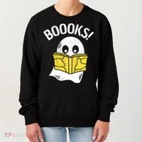 Halloween Saying Boooks Bookworm Ghost Librarian Women's Sweatshirt thumb 0