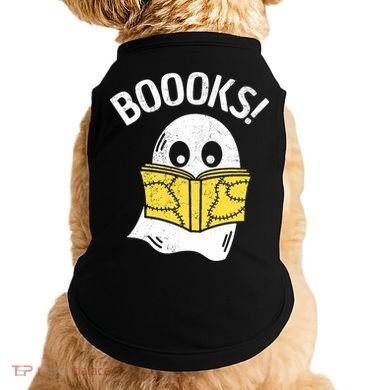 Halloween Saying Boooks Bookworm Ghost Librarian Doggie Tank