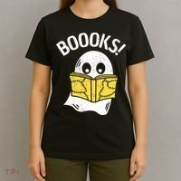 Halloween Saying Boooks Bookworm Ghost Librarian T-Shirt thumb 4