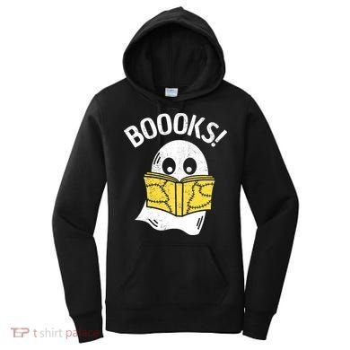 Halloween Saying Boooks Bookworm Ghost Librarian Women's Hoodie