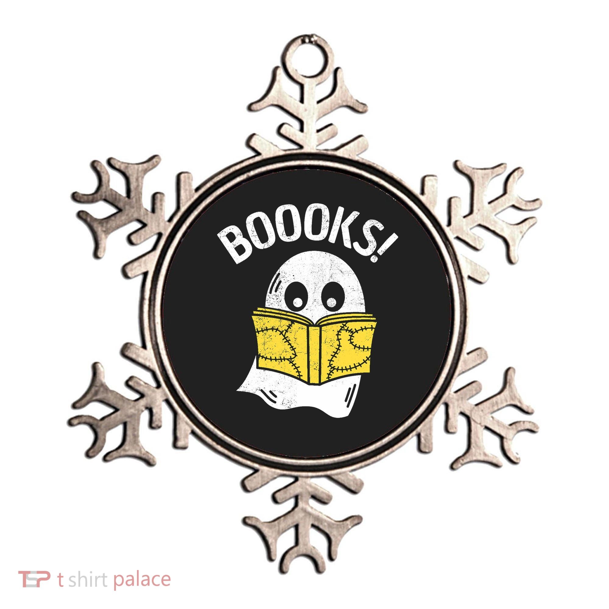 Halloween Saying Boooks Bookworm Ghost Librarian Ornament
