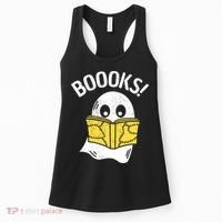 Halloween Saying Boooks Bookworm Ghost Librarian Women's Tank Top thumb 0