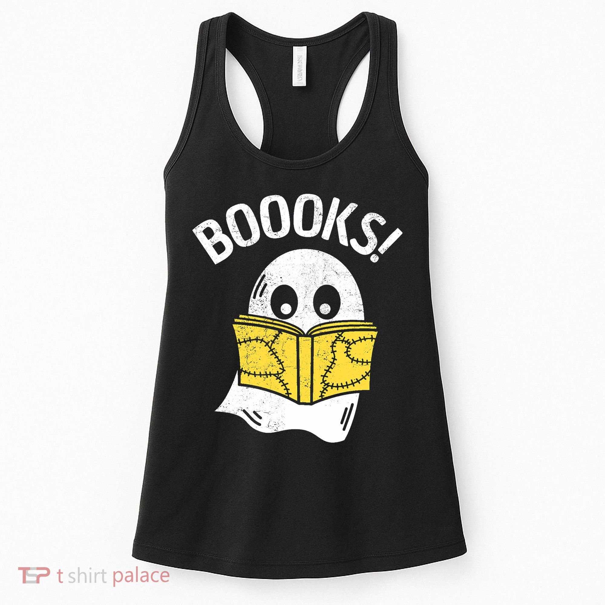 Halloween Saying Boooks Bookworm Ghost Librarian Women's Tank Top