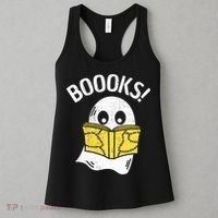 Halloween Saying Boooks Bookworm Ghost Librarian Women's Tank Top thumb 3