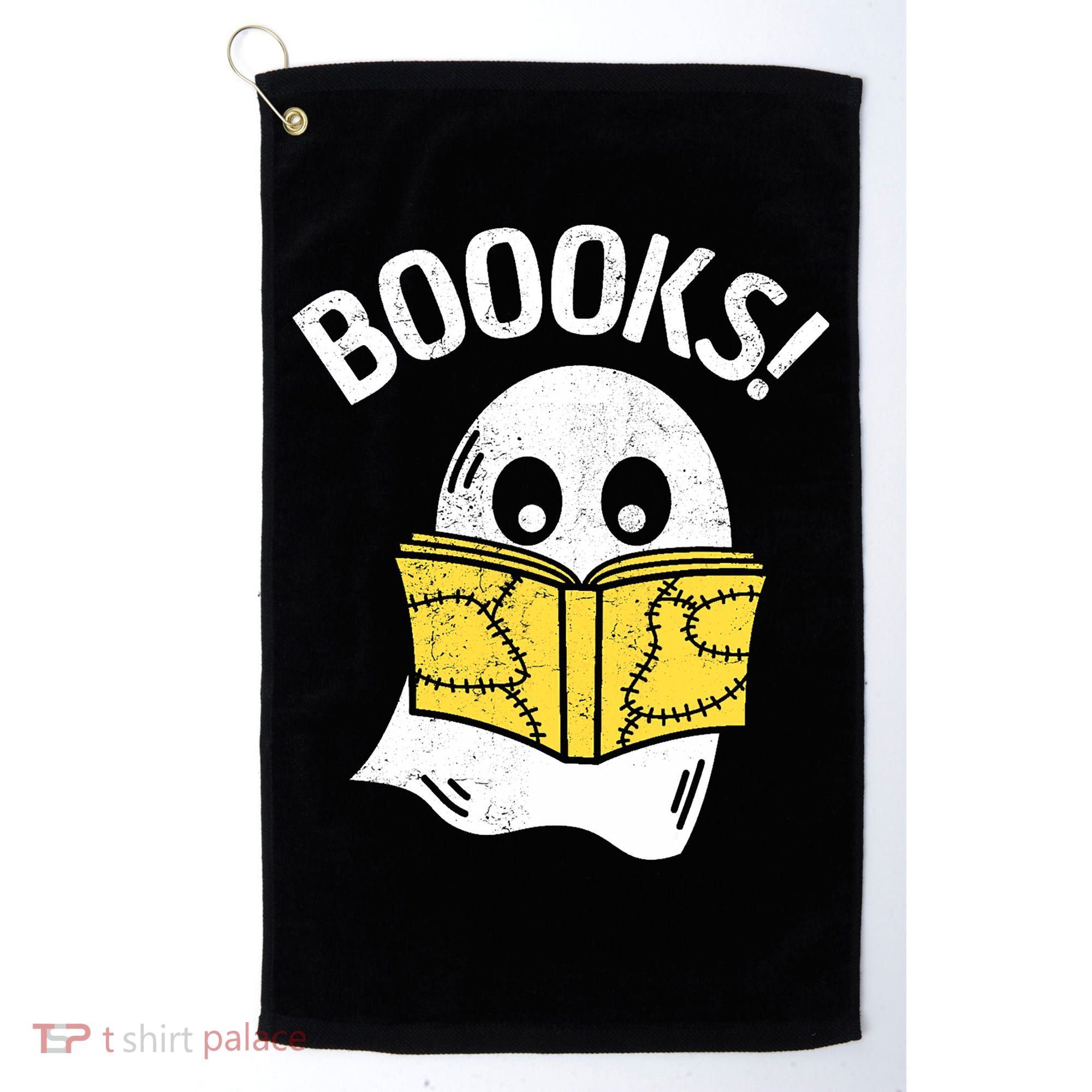 Halloween Saying Boooks Bookworm Ghost Librarian Golf Towel