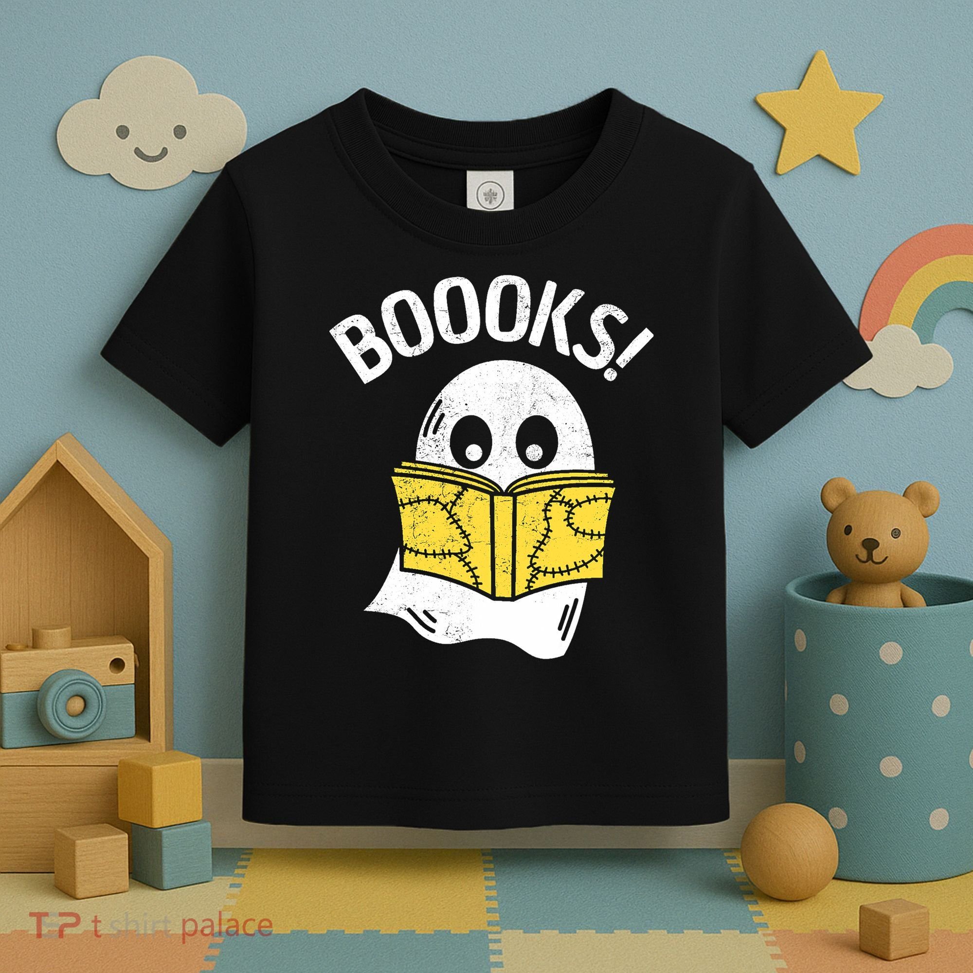 Halloween Saying Boooks Bookworm Ghost Librarian Toddler T-Shirt