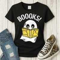 Halloween Saying Boooks Bookworm Ghost Librarian Women's T-Shirt thumb 3
