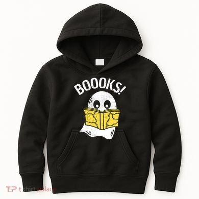 Halloween Saying Boooks Bookworm Ghost Librarian Kids Hoodie