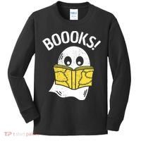 Halloween Saying Boooks Bookworm Ghost Librarian Kids Long Sleeve Shirt thumb 0