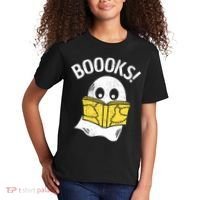 Halloween Saying Boooks Bookworm Ghost Librarian Kids T-Shirt thumb 2