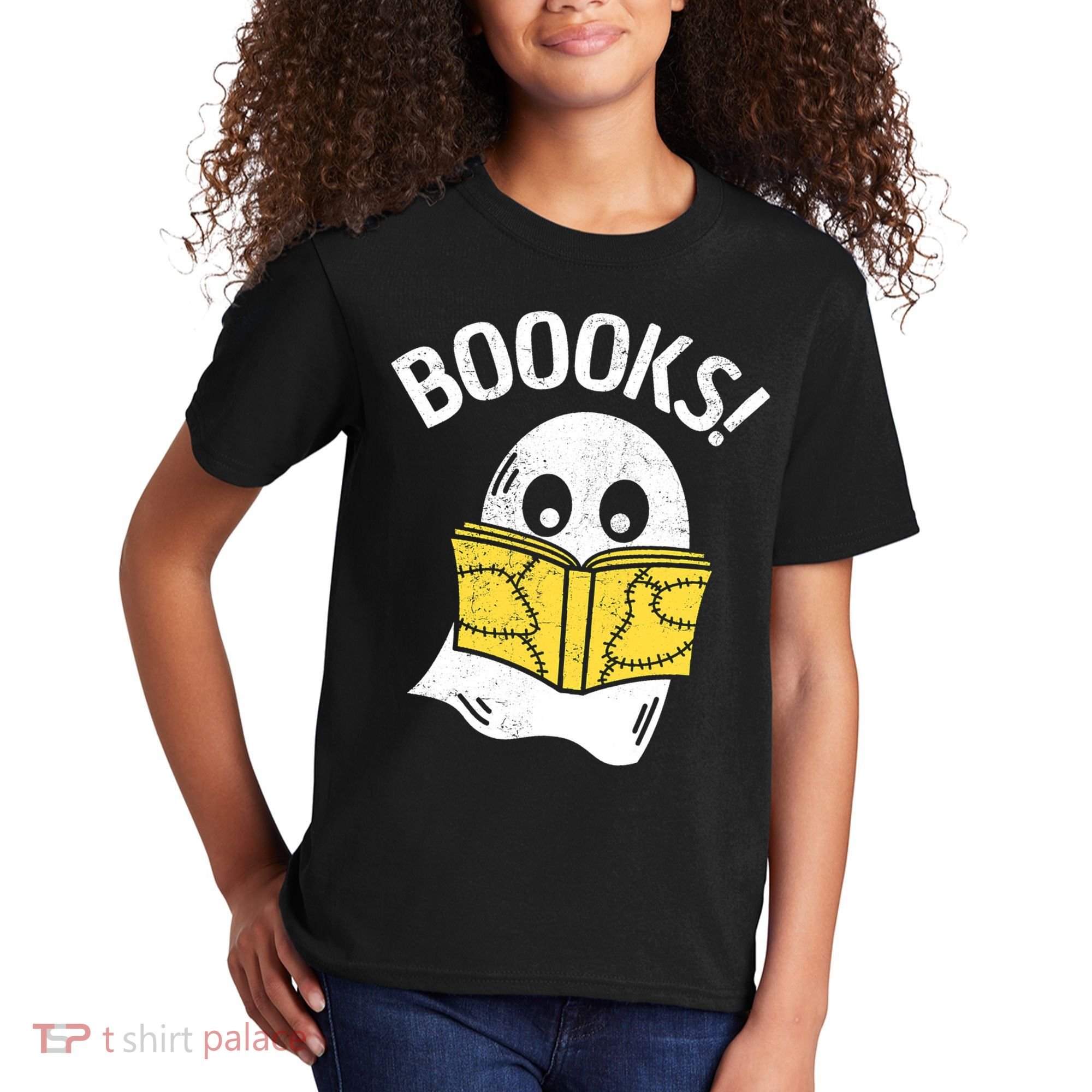 Halloween Saying Boooks Bookworm Ghost Librarian Kids T-Shirt