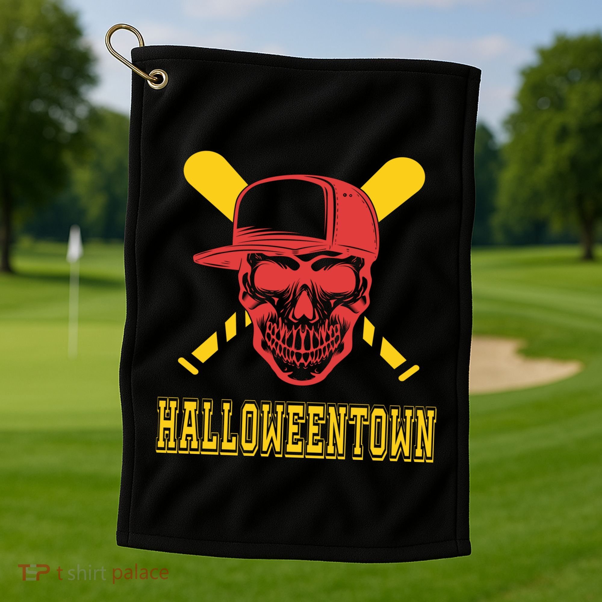 Halloweentown Skeleton Baseball Golf Towel